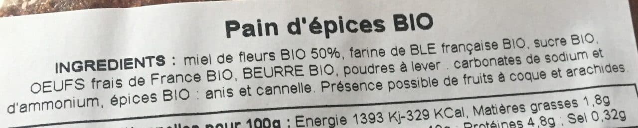 Le Verger des Abeilles Pain d'épices bio packshot