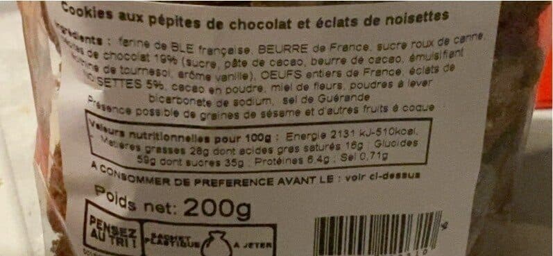 Open Food Facts Cookies chocolat noisettes packshot