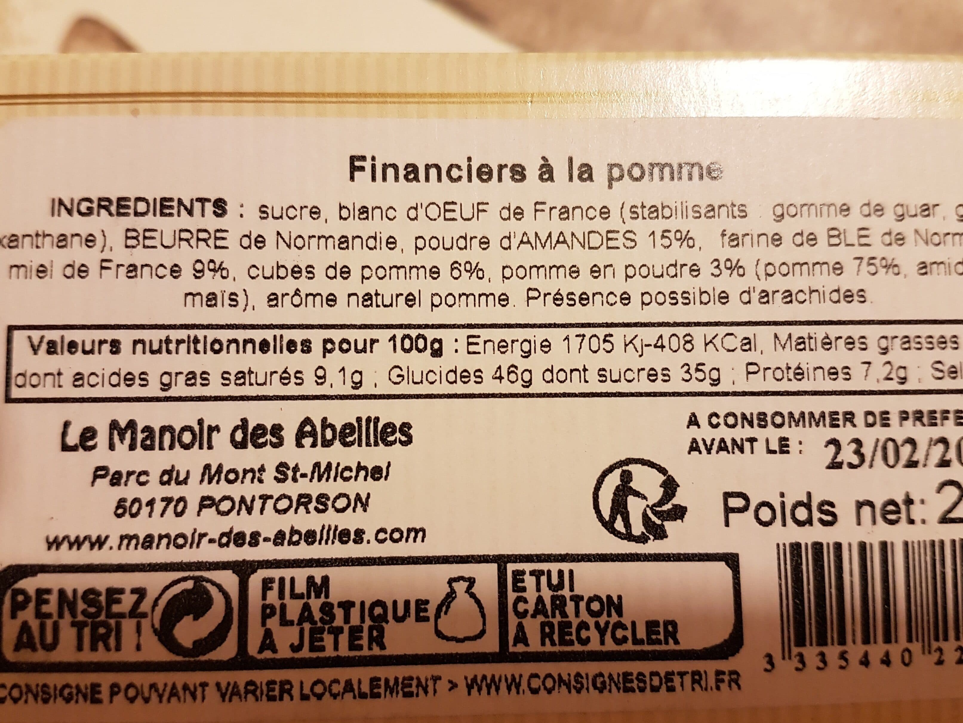 Le Manoir Des Abeilles Petits financiers normands packshot