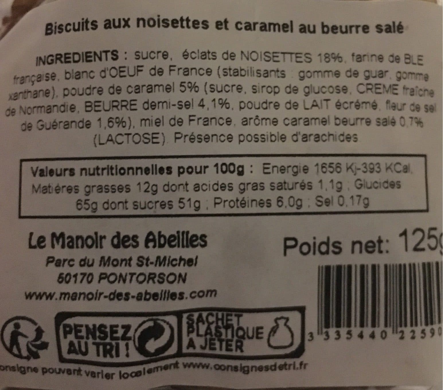 Le Manoir Des Abeilles Croquants caramel beurre salé packshot