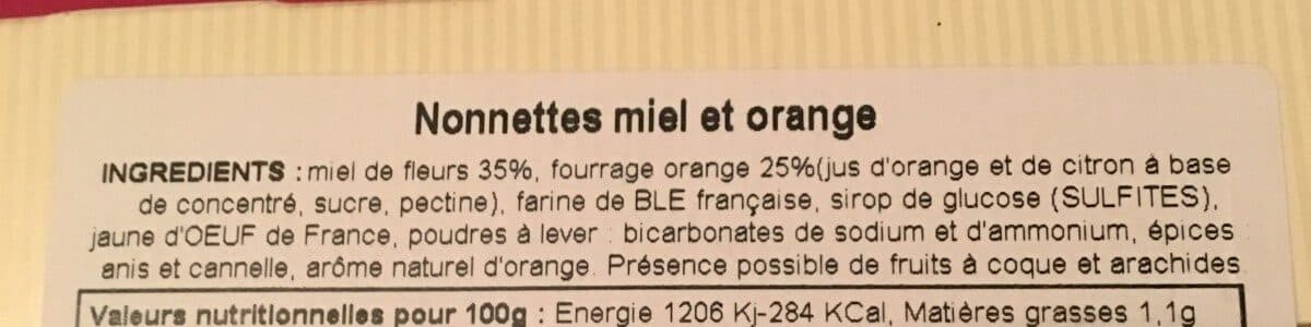 Le Verger des Abeilles Nonnettes Orange packshot