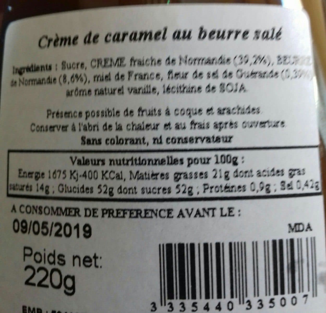 Le Manoir Des Abeilles CRÈME De CARAMEL AU BEURRE SALE packshot