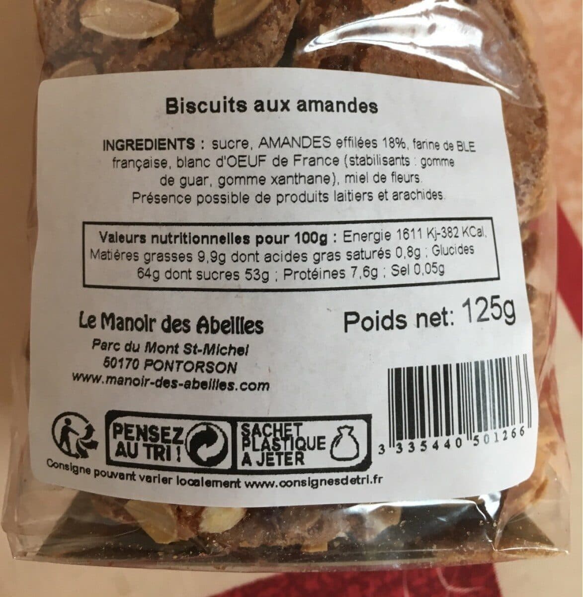 Le Manoir des Abeilles 125G Croquants Aux Amandes Le Manoir packshot