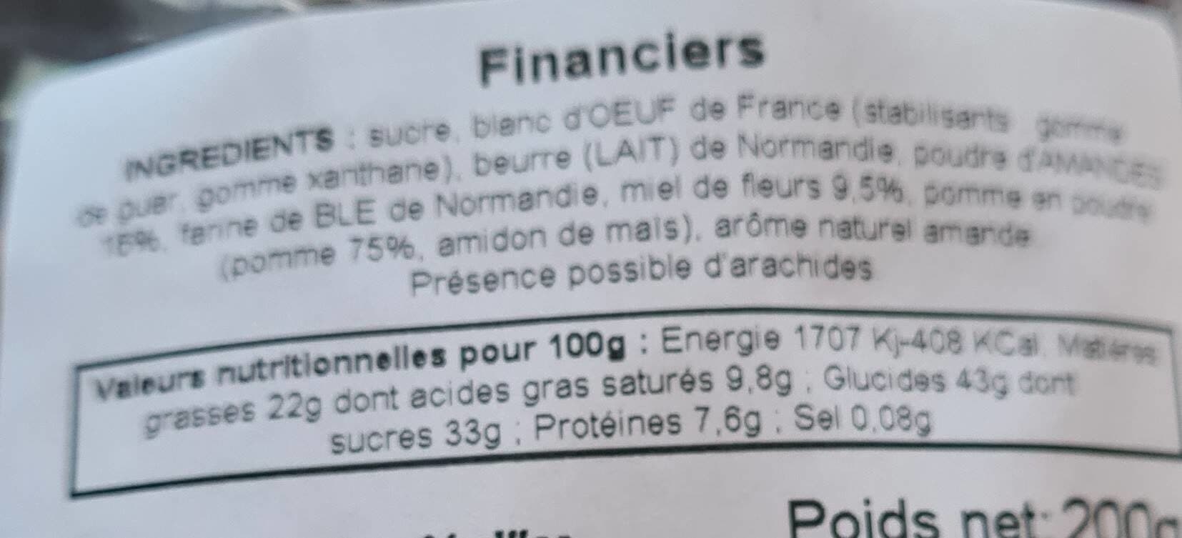 Le Manoir Des Abeilles 200G Petits Financiers Le Manoir packshot