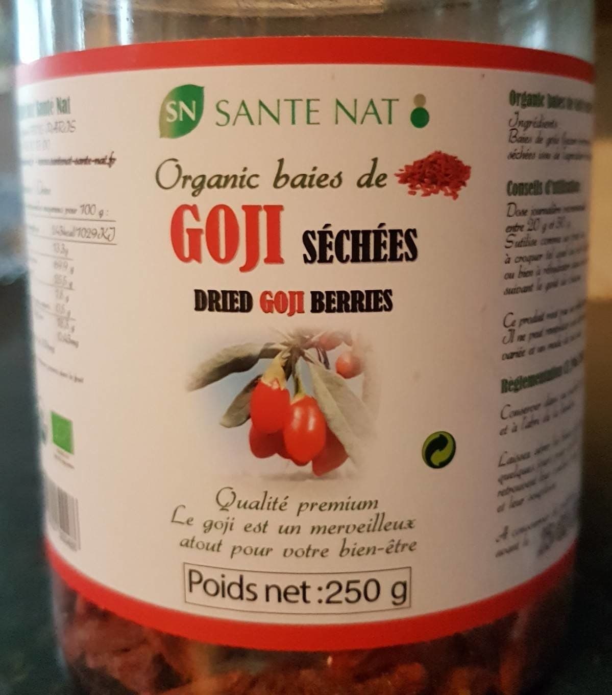 Sante Nat Organic baies de goji séchées packshot