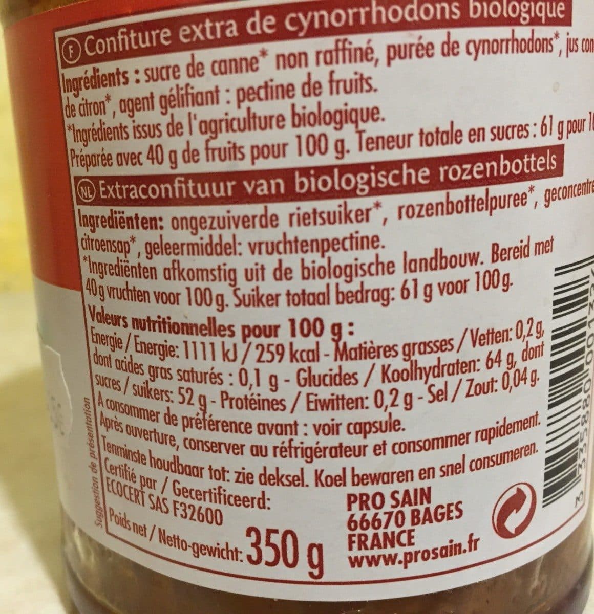 ProSain CONFITURE EXTRA DE CYNORRHODONS EGLANTINE packshot