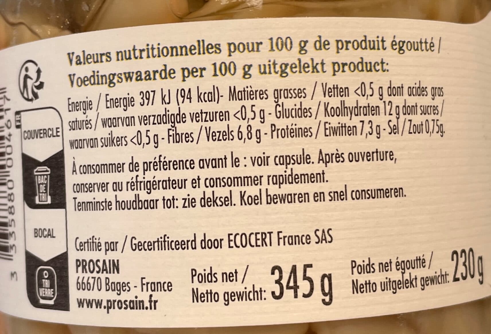Prosain Haricots Blancs lingots packshot