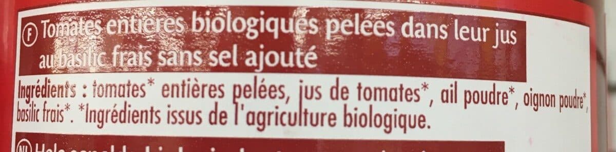 Prosain Tomates entières pelées packshot