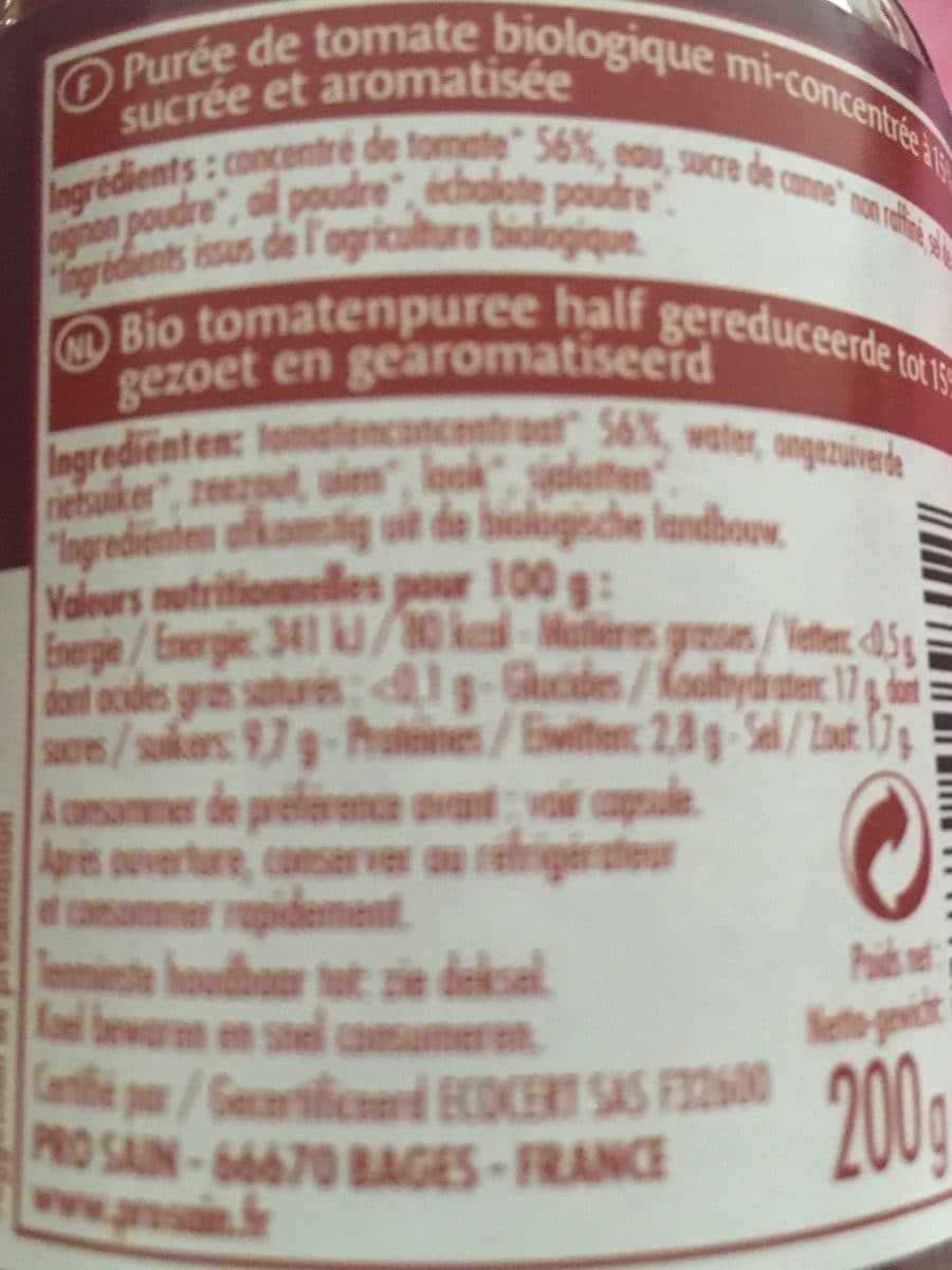 Prosain Purée De Tomate Mi Concentrée à15% packshot