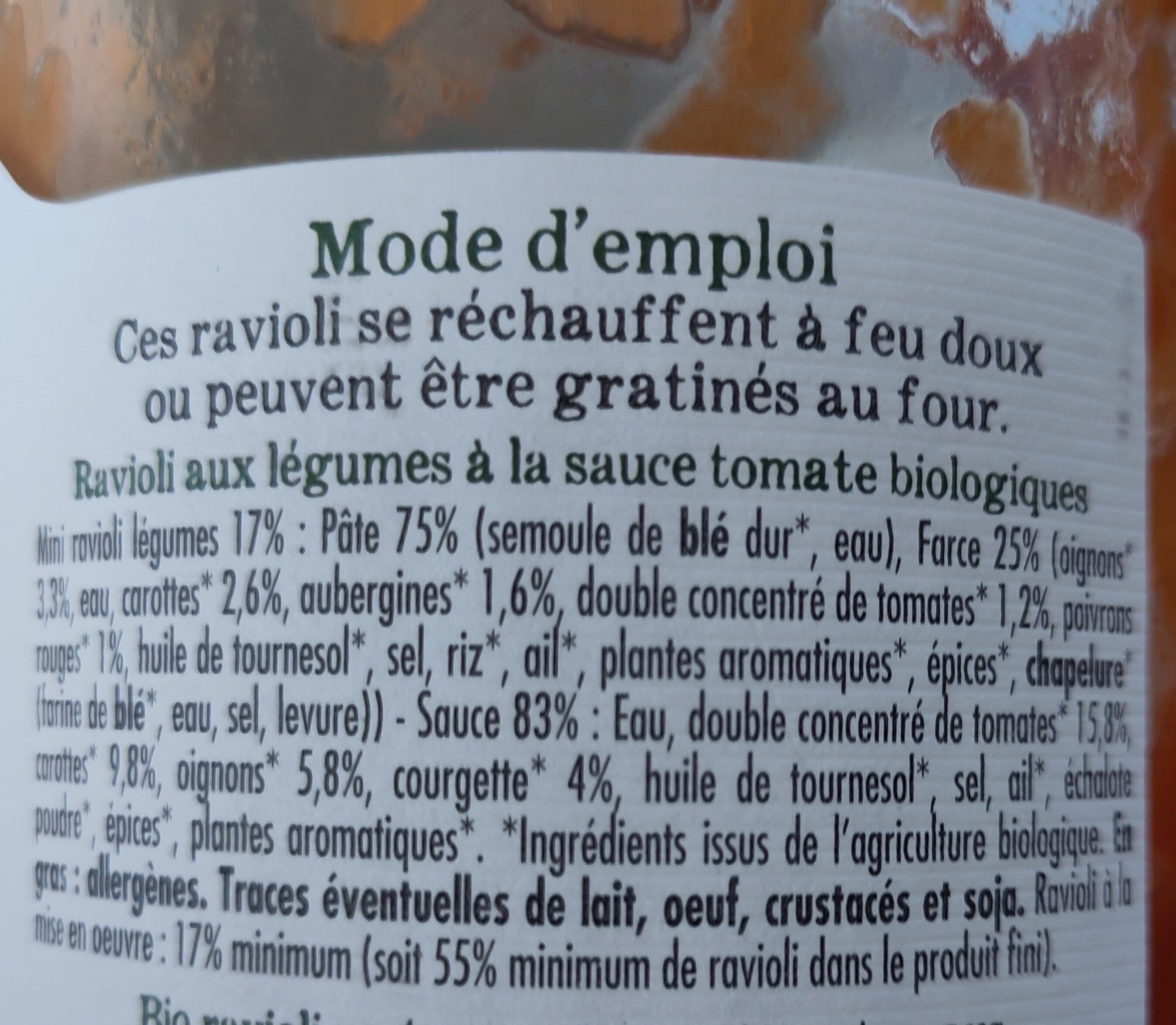 ProSain Ravioli aux légumes sauce Toscane packshot