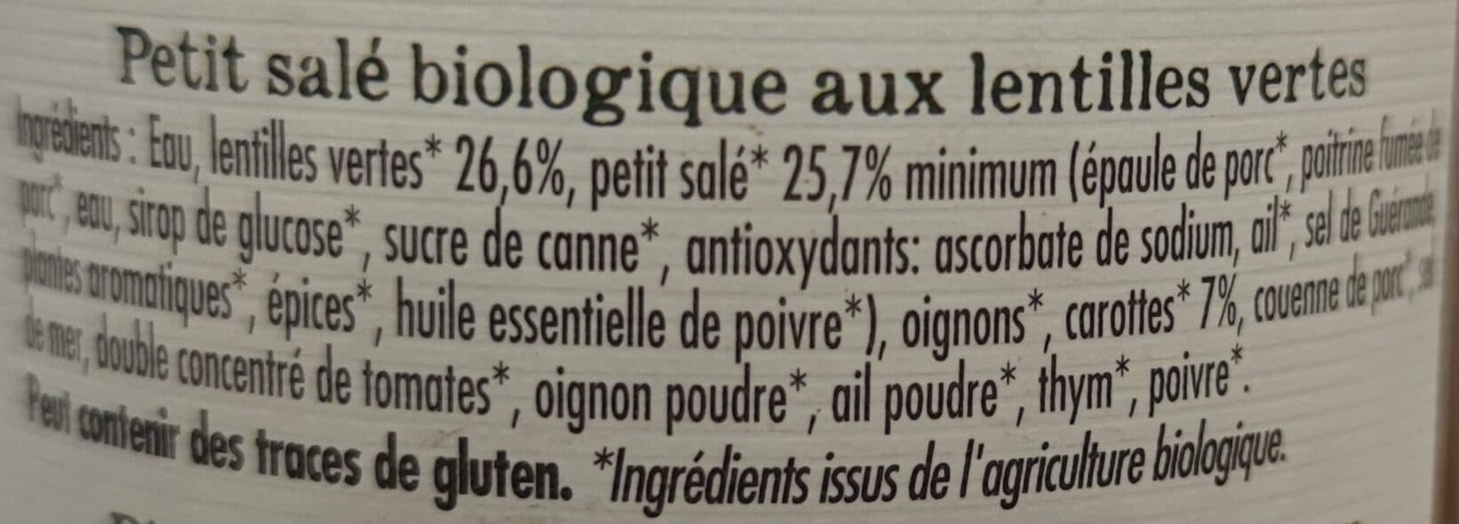 Prosain Petit Salé aux lentilles vertes packshot