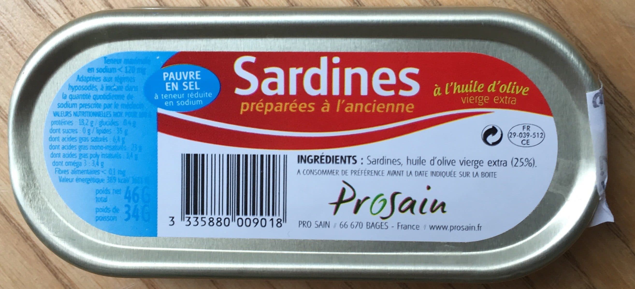 Prosain 46G Sardines Huile D'olive 1 / 15 packshot