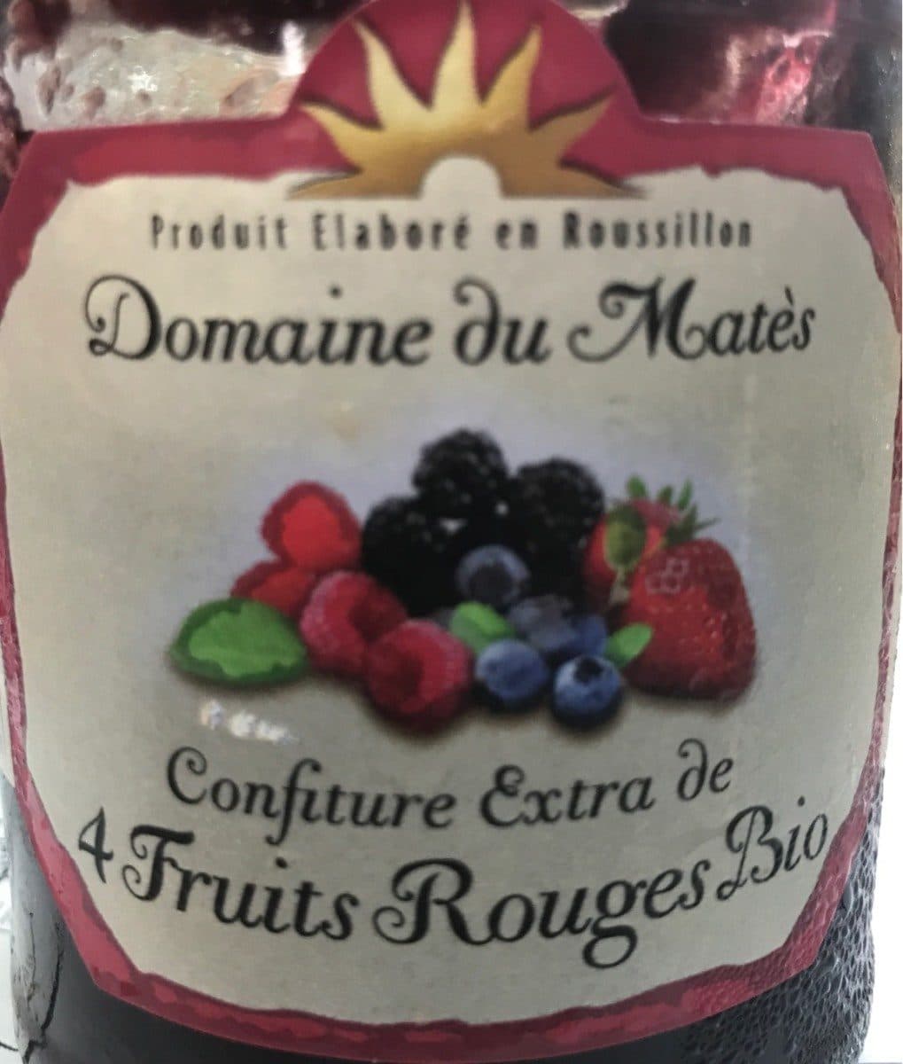 Domaine du Matès Confiture Extra de 4 fruits rouges Bio packshot