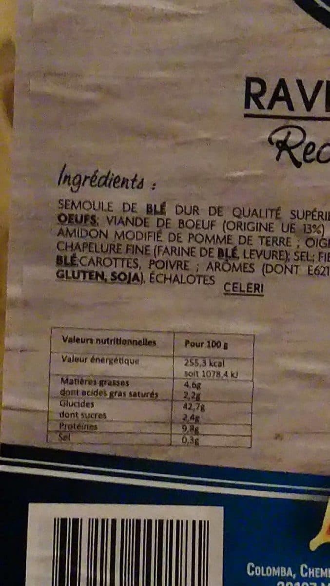 Colomba Ravioli au boeuf packshot