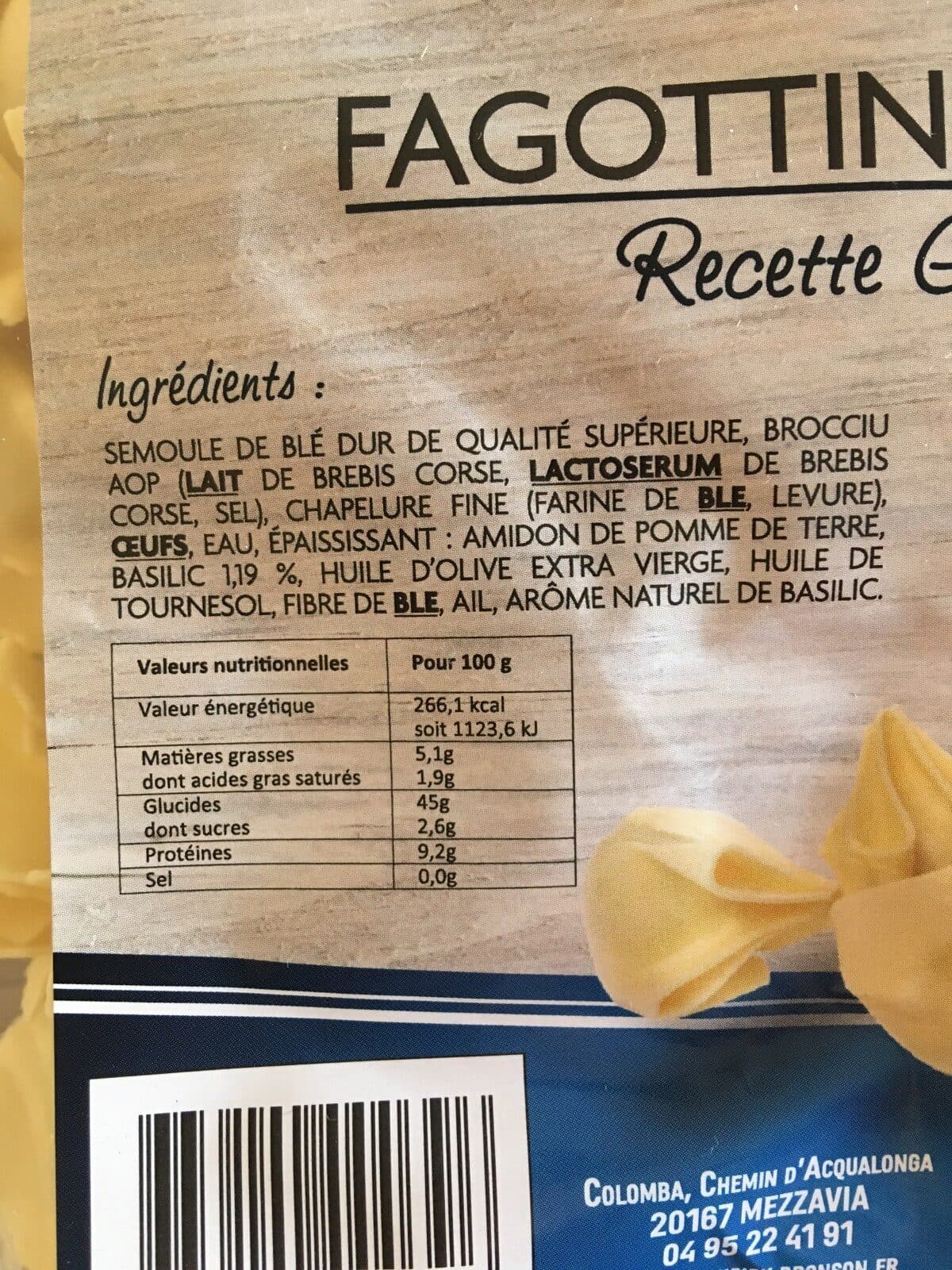 Colomba Fagottini au basilic packshot
