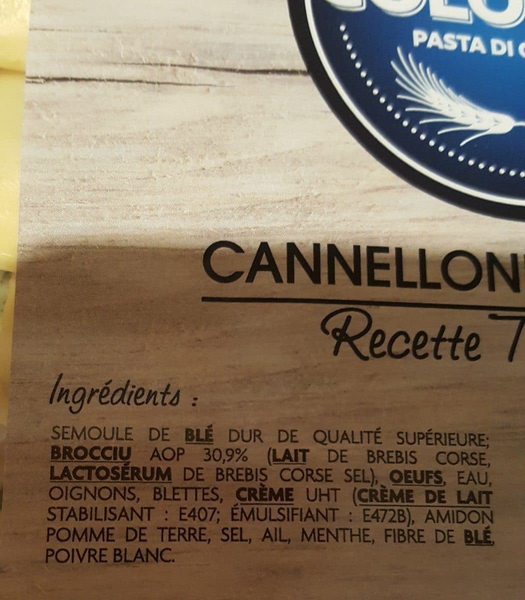 Cololba Cannelloni au brocciu packshot
