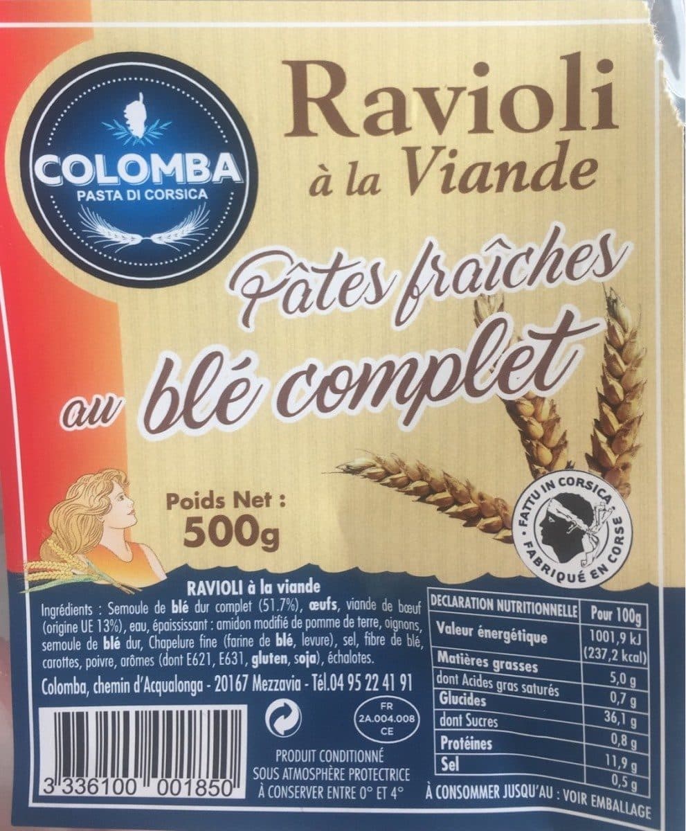 Colomba Ravioli a la viande packshot