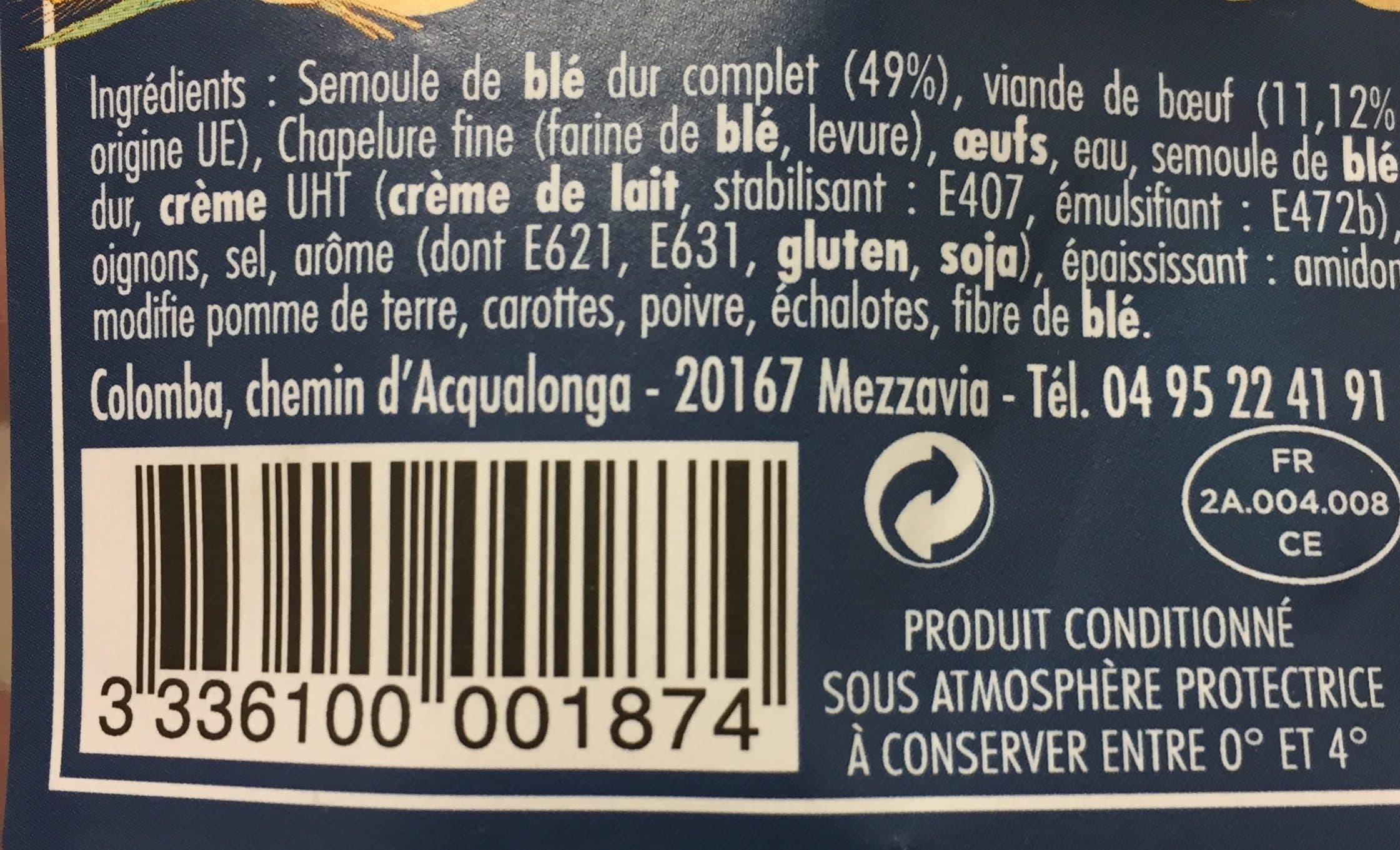 Colomba Capelletti au boeuf packshot