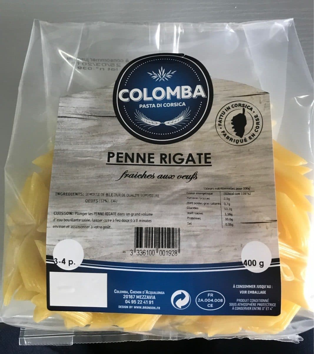 Colomba Penne rigate fraiches aux oeufs packshot