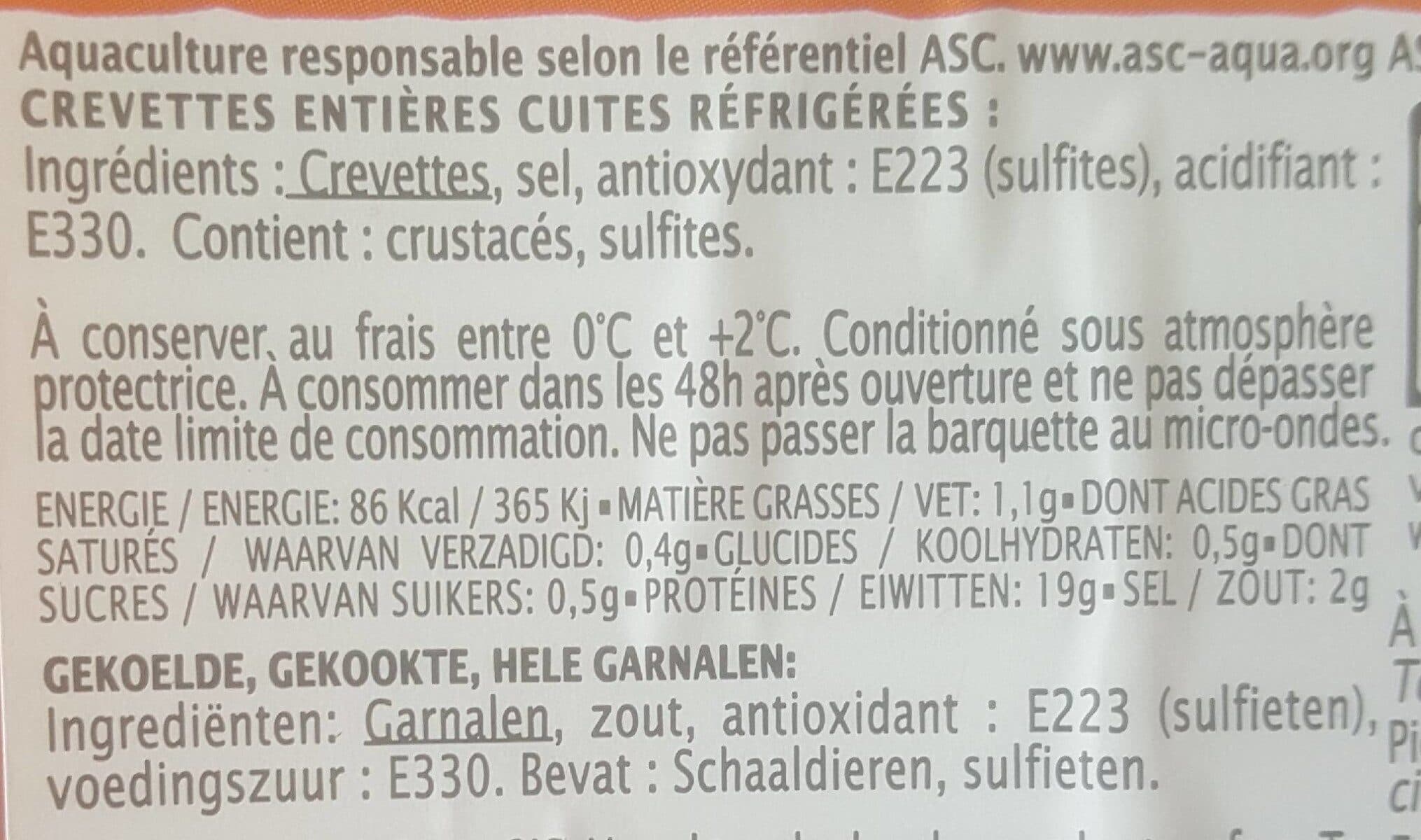 Delpierre Crevettes Entières Roses Cuites packshot