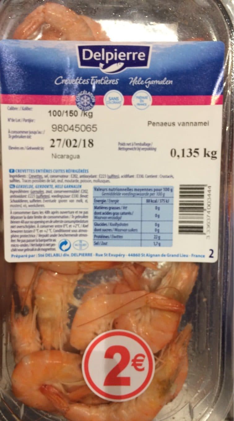 Delpierre Crevettes entières packshot