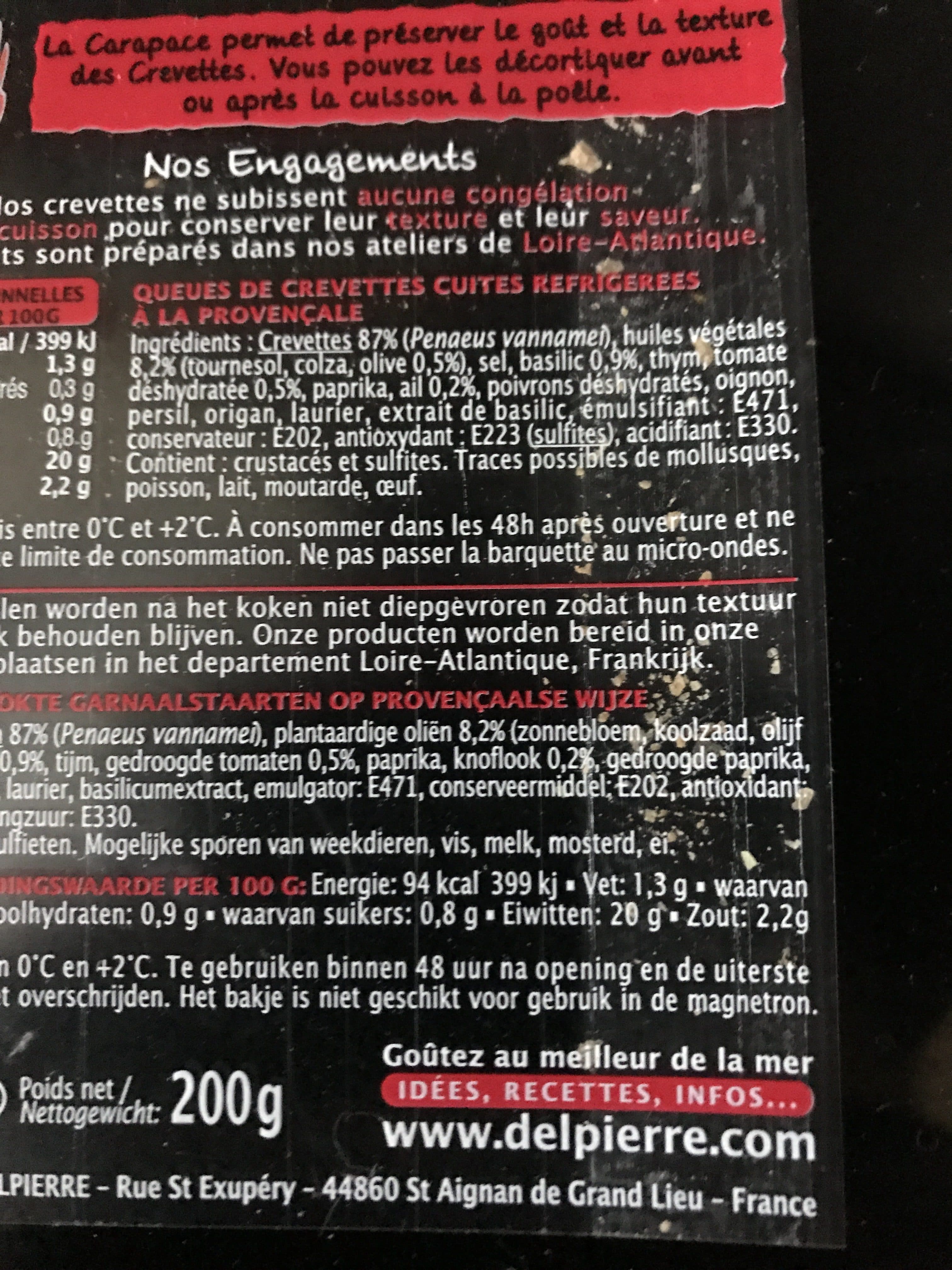 Delpierre Queues de crevettes à la provençale - à poêler packshot