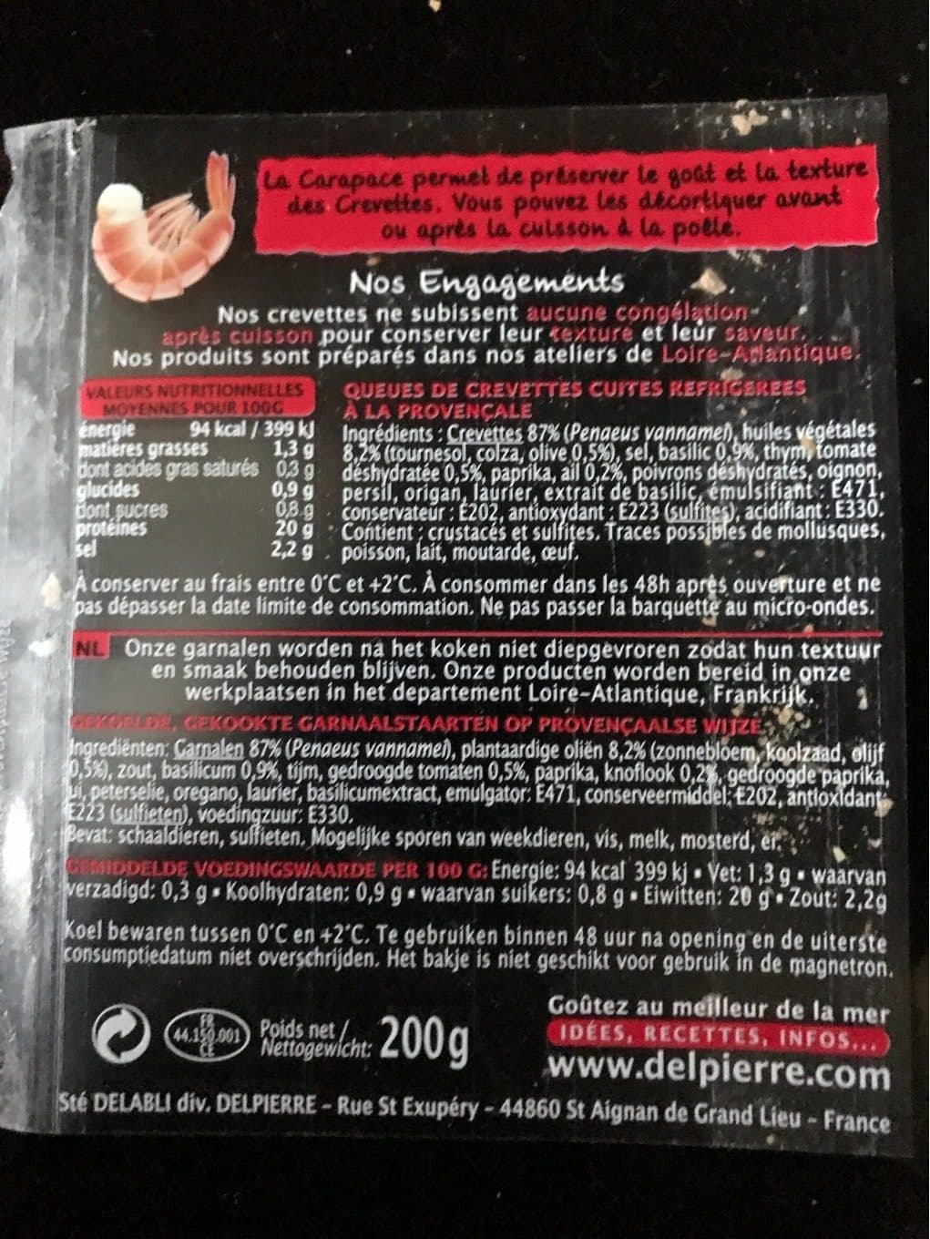 Delpierre Queues de crevettes à la provençale - à poêler packshot
