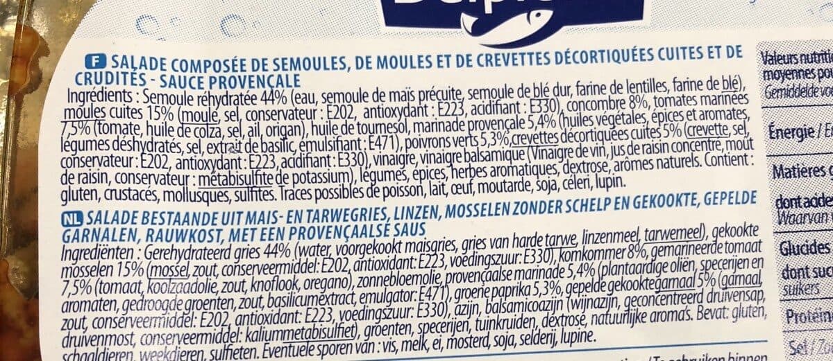 Delpierre Taboulé moule crevette à la provençale packshot