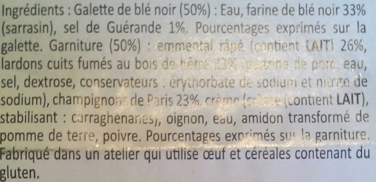 Crèperie Jarnoux 2 Galettes Champignons - Lardons - Emmental packshot