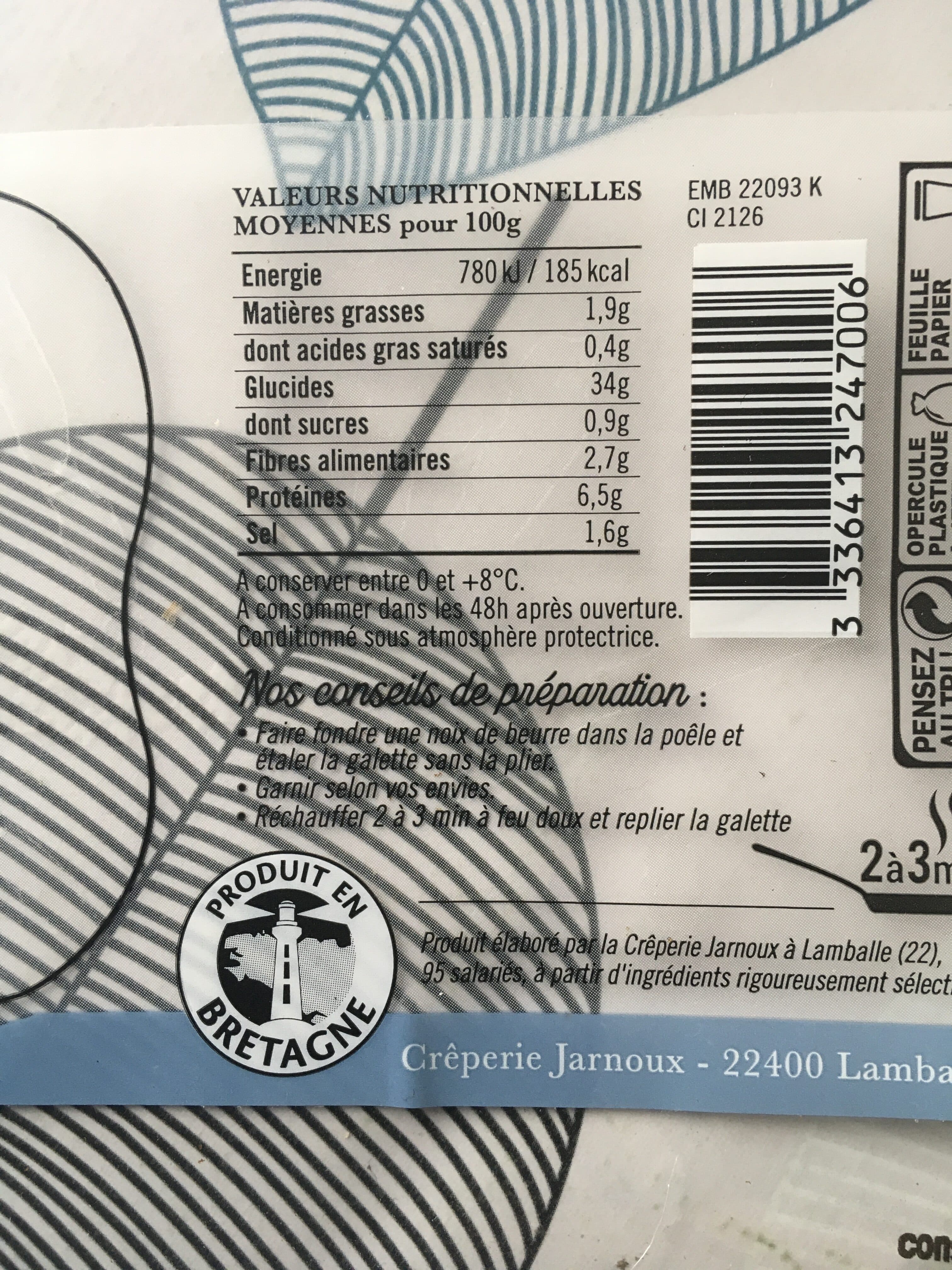 Bernard Jarnoux Galette de sarrasin packshot
