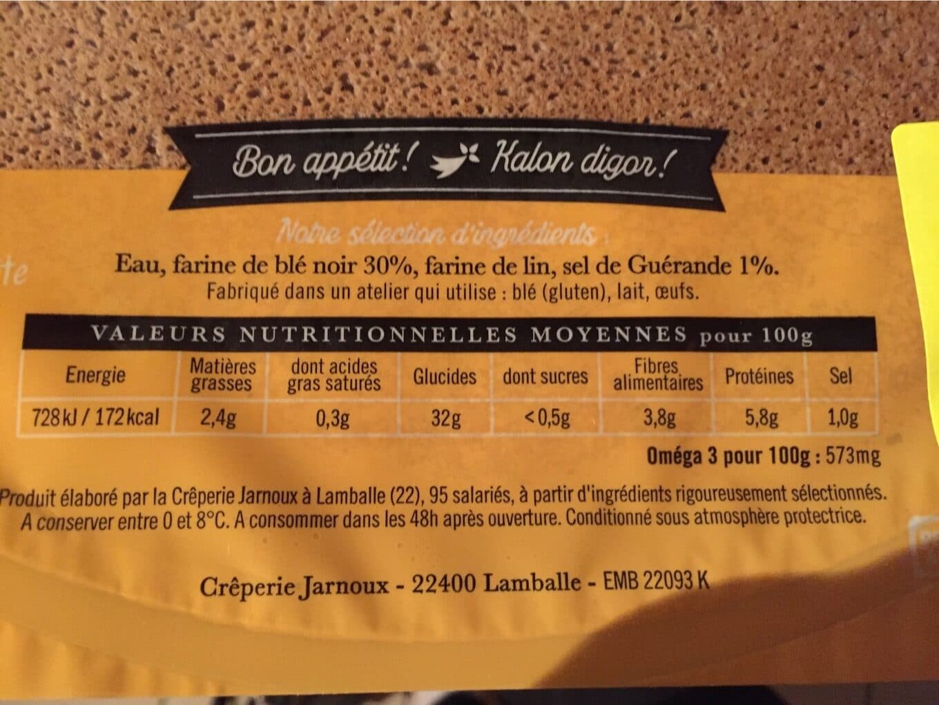 Bernard Jarnoux Galette de blé noir au sel de guérande packshot