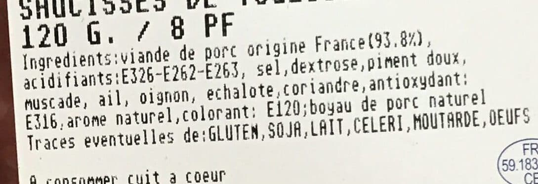 Pruvost Leroy Saucisses de Toulouse packshot