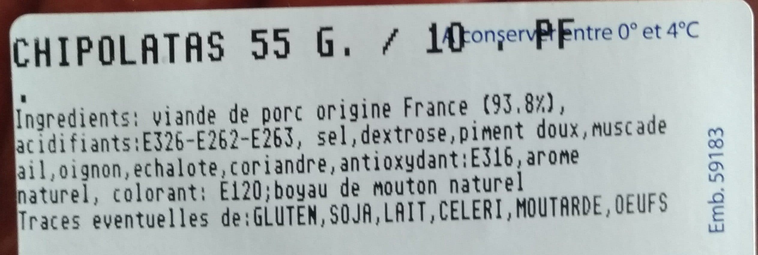 Open Food Facts Chipolatas x10 packshot