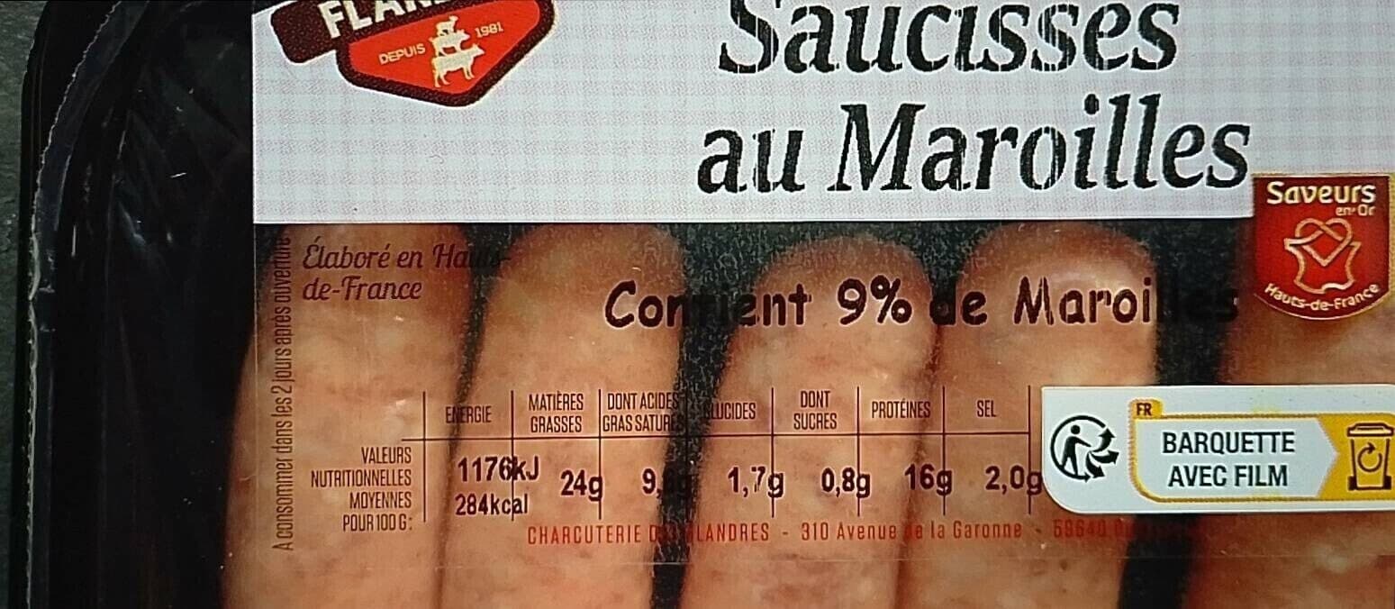 Charcuterie Des Flandres Charcuterie Flandres, Saucisses au maroilles, la barquette de 370 g packshot