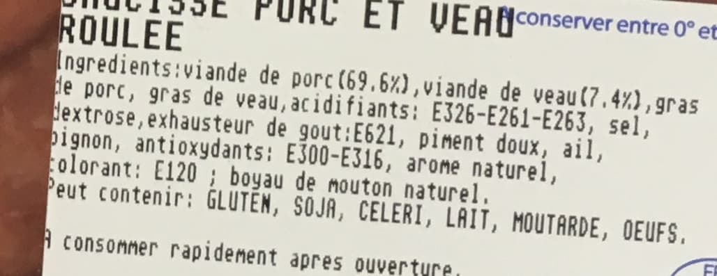 Charcuterie des Flandres Saucisse roulée porc et veau packshot
