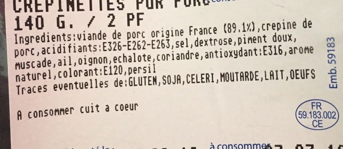 Charcuterie des Flandres Crépinettes pur porc packshot