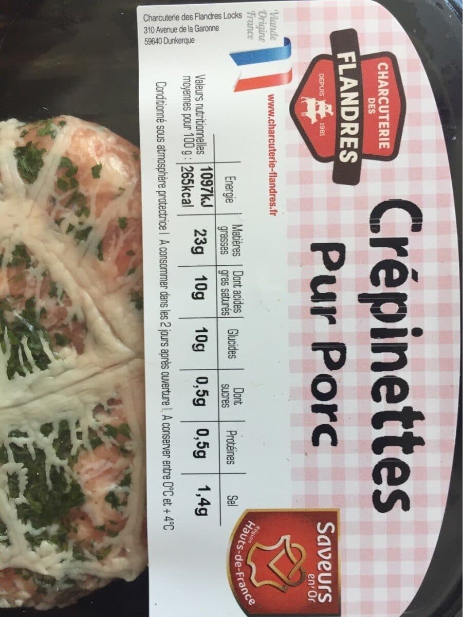 Charcuterie des Flandres Crépinettes pur porc packshot