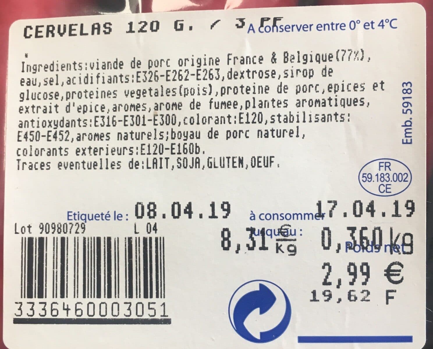 A M'Baraque à Frites Cervelas packshot