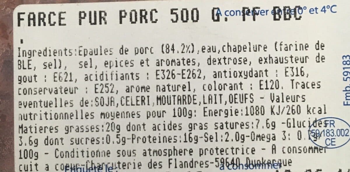 Open Food Facts Farce pur porc packshot