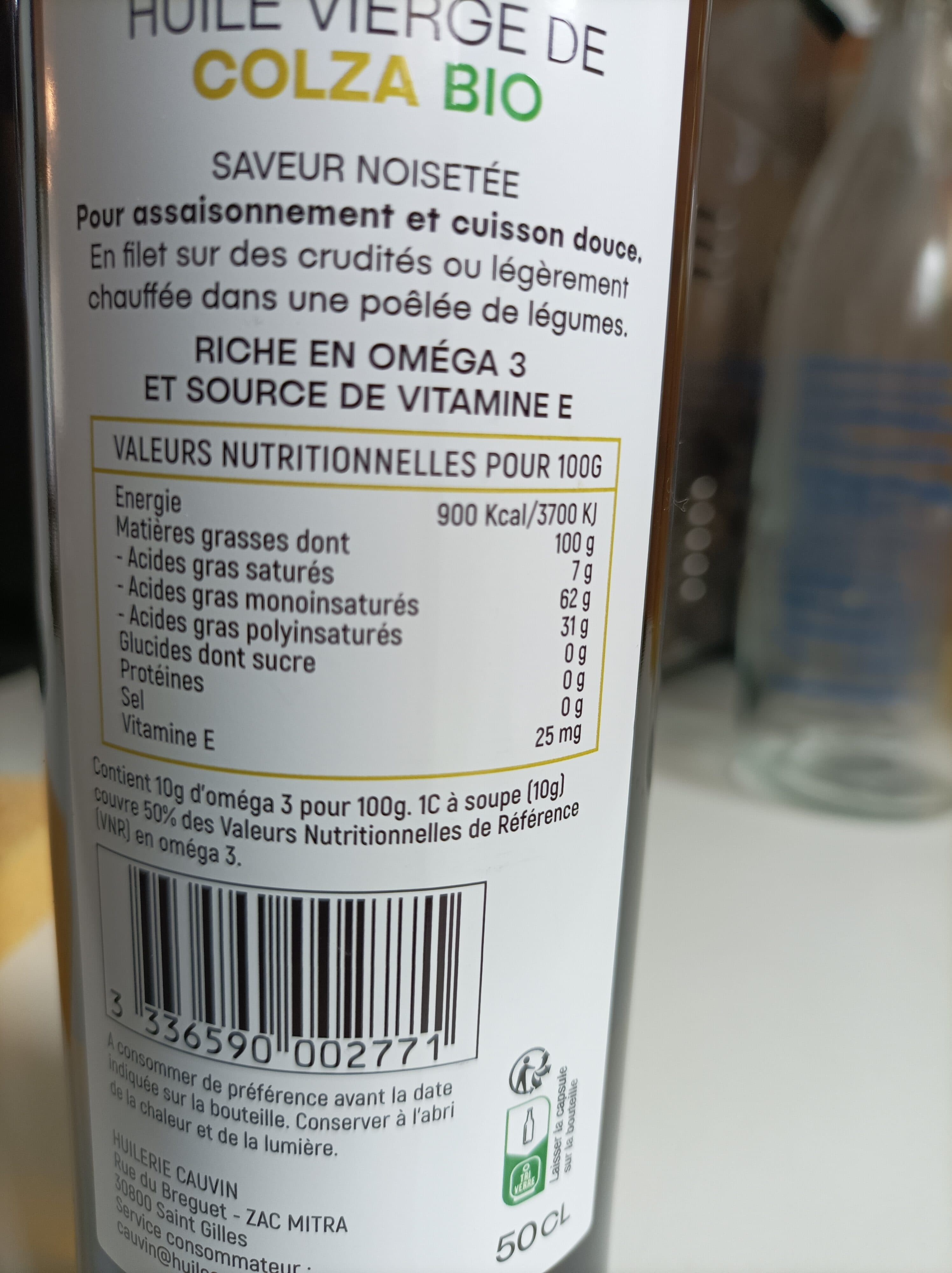 Bioléane Huile vierge de Colza packshot