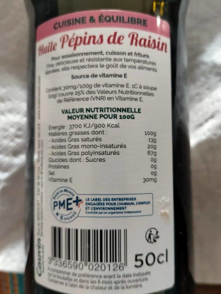 Cauvin Huile de pépins de raisins packshot