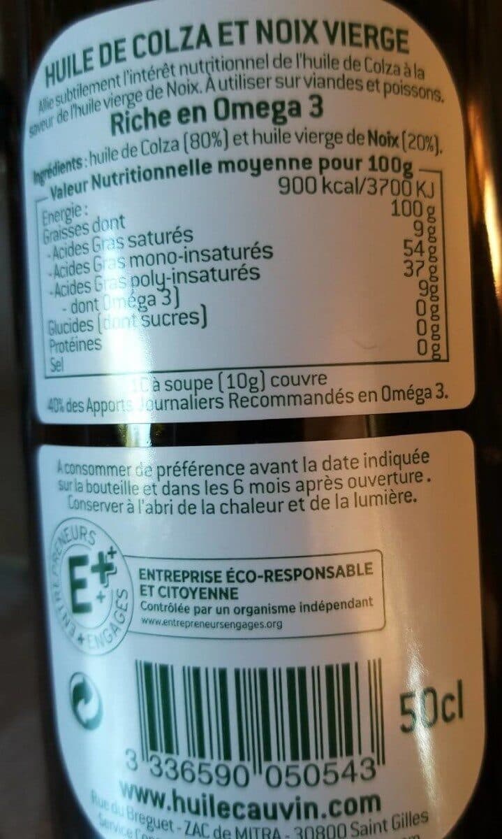 Cauvin Huile Colza et Noix packshot