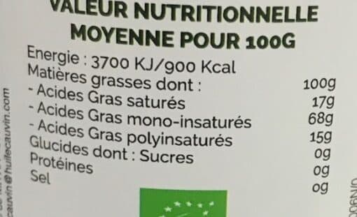 Cauvin Huile d'olive vierge extra bio packshot