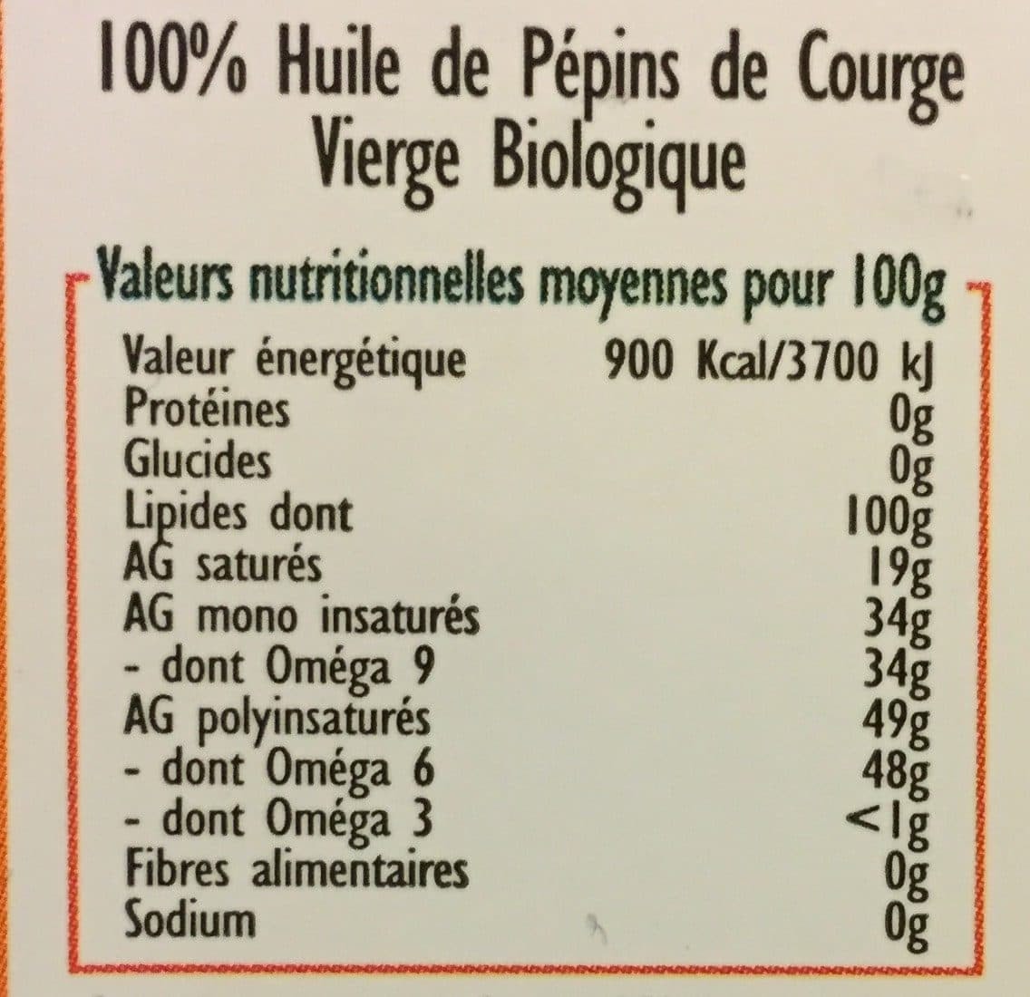 Cauvin Huile de pepins de Courge bio packshot