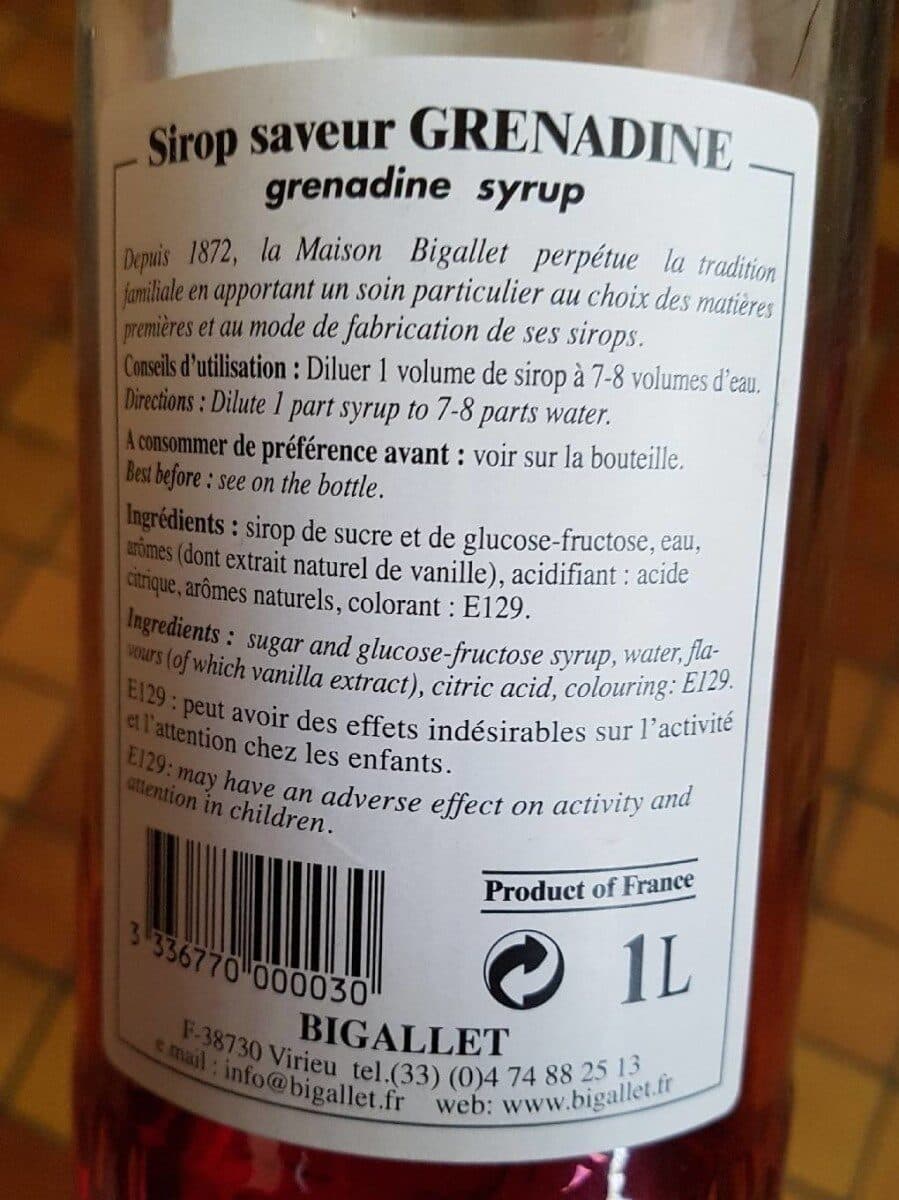 Bigallet sirop de grenadine CHR packshot
