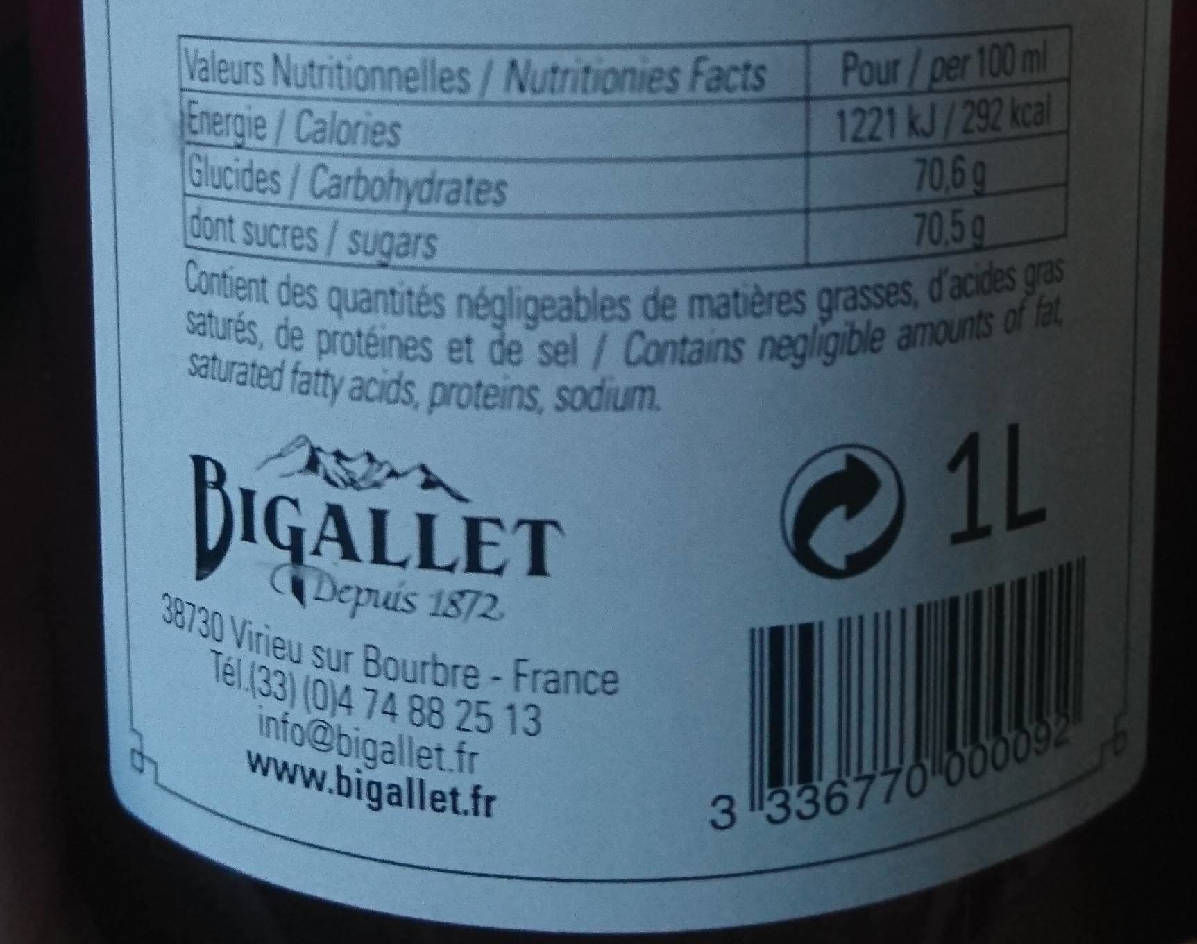 Bigallet Sirop Orange packshot