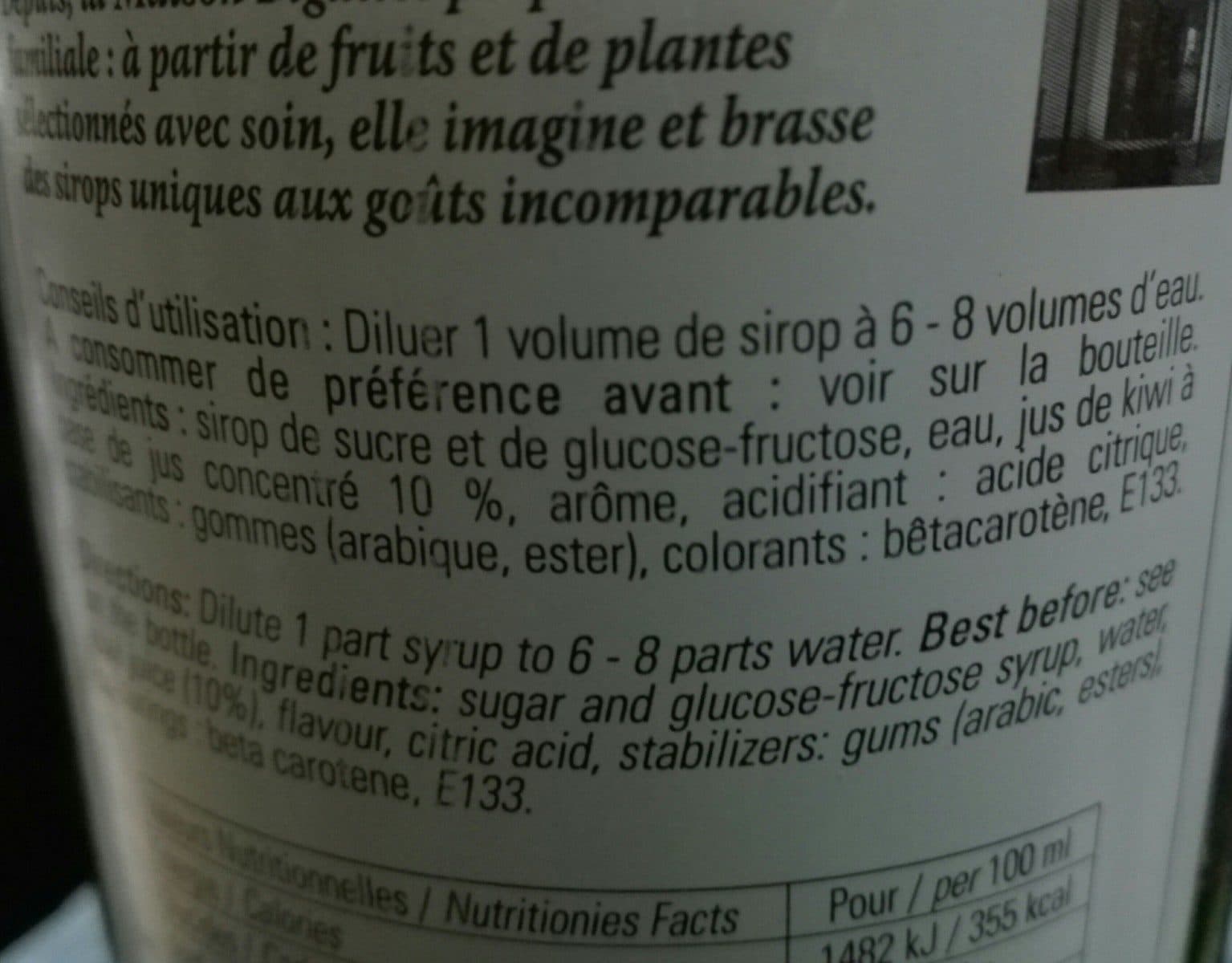 Bigallet Sirop kiwi packshot