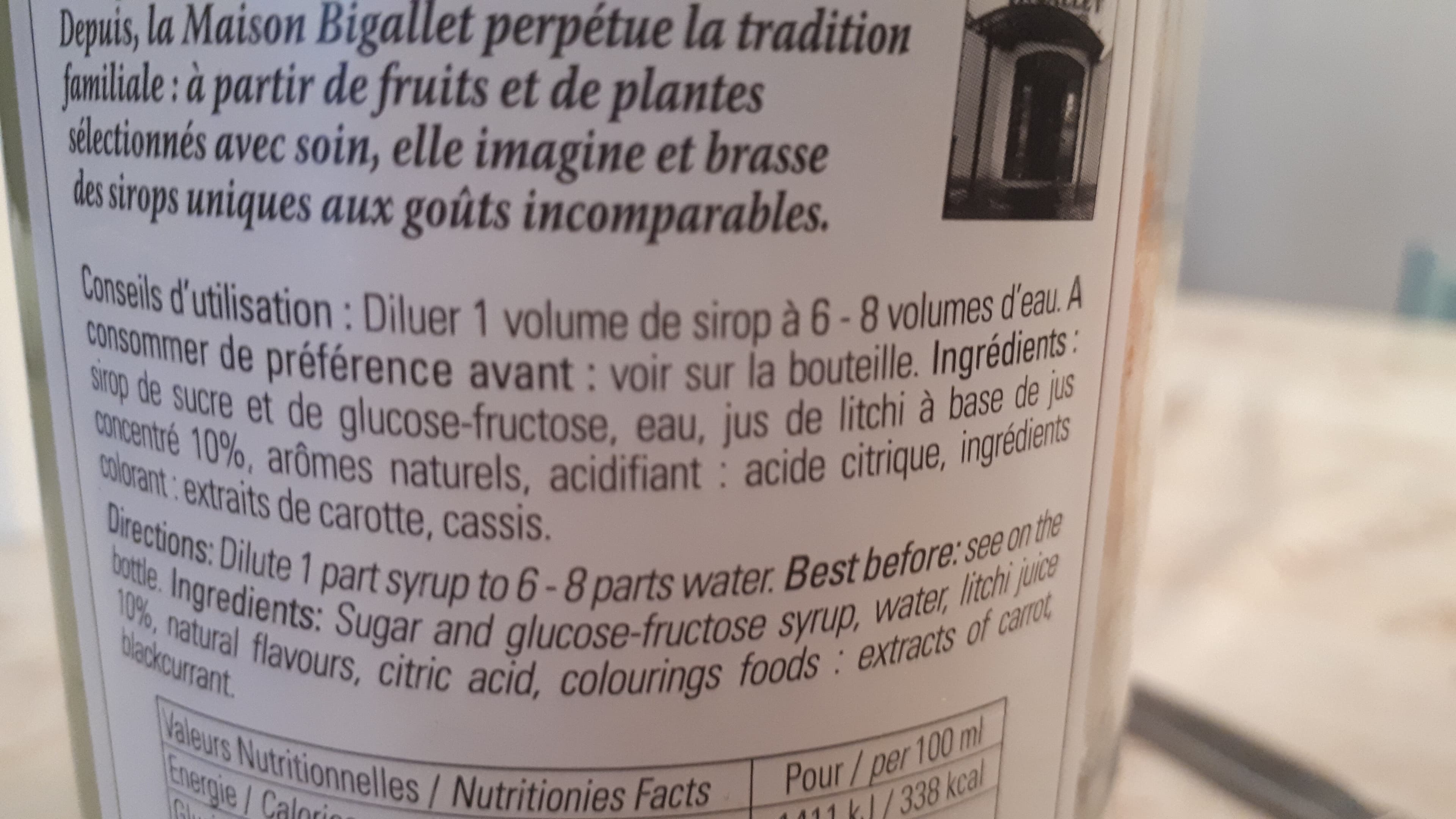 Bigallet Sirop BIGALLET LITCHI packshot