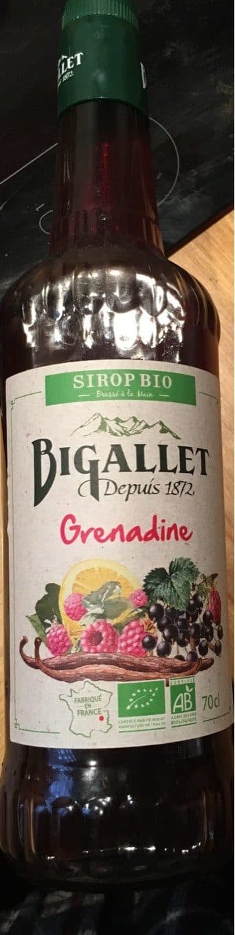 Bigallet Sirop bio Grenadine packshot