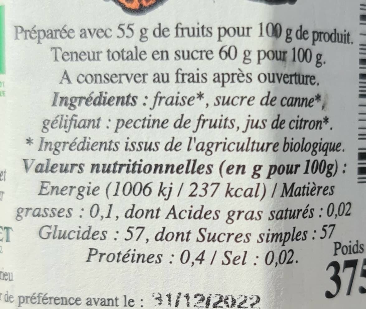 Bigallet Confiture extra de fraise bio packshot
